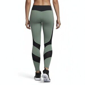 Nike Dri-Fit GREEN & Black Power Window Pane Tights Running Pro Leggings Size S